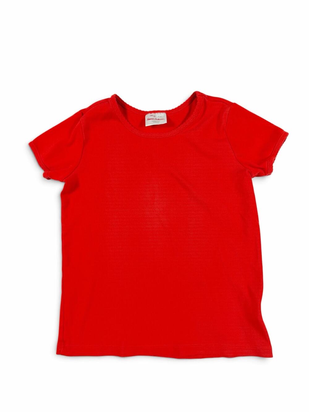 Hanna Andersson Girls Pima Cotton Short Sleeve Tee Red Size 10